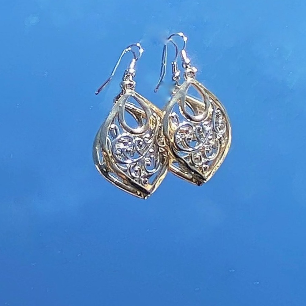 Mixed Metal Drop Earrings